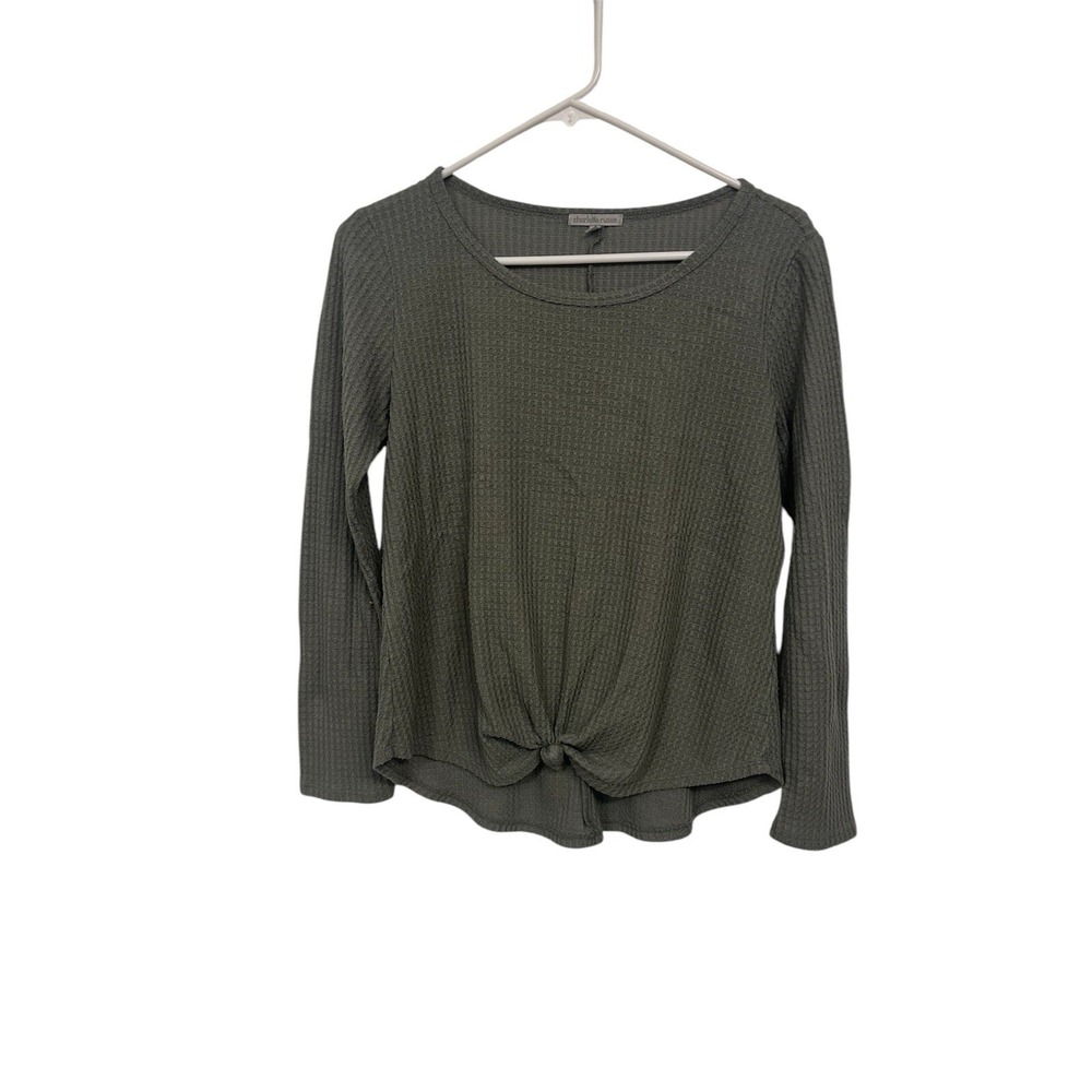 Charlotte Russe Women's Top Size Small, Olive Green. Knot Bottom